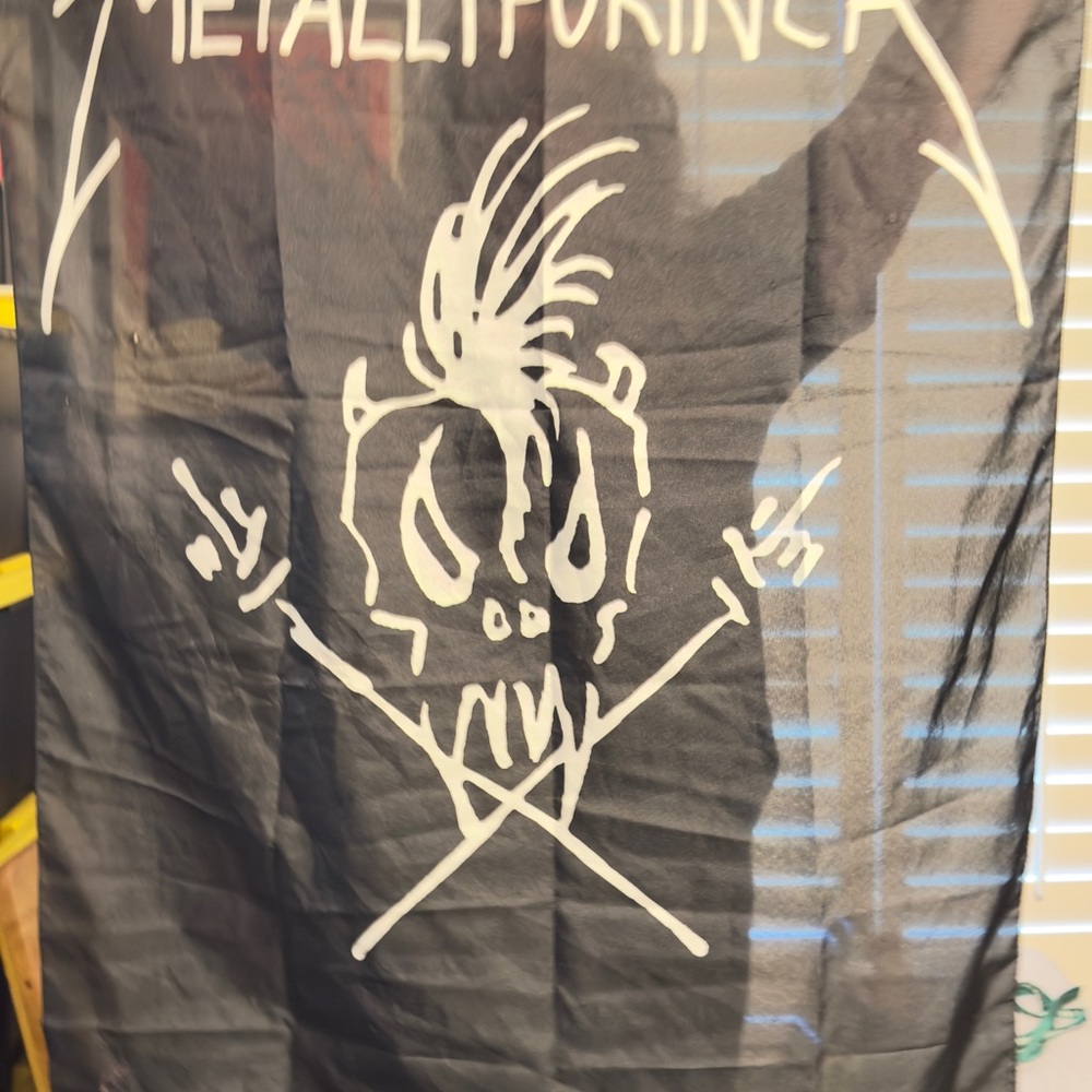 Black and White Metallica Flag